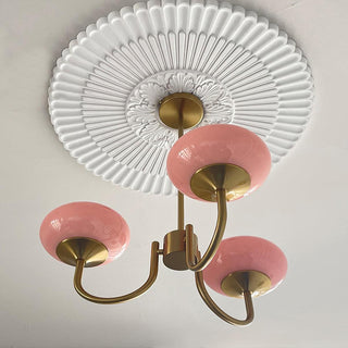 Lustra Lustre Globe en Verre Rose Doré