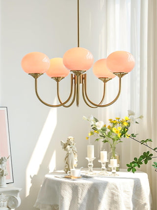 Lustra Lustre Globe en Verre Rose Doré