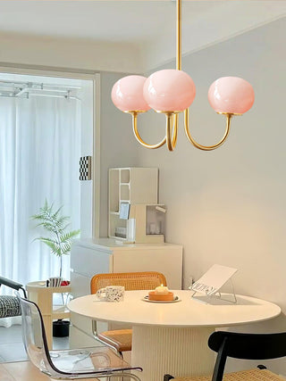 Lustra Lustre Globe en Verre Rose Doré