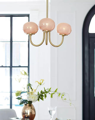 Lustra Lustre Globe en Verre Rose Doré