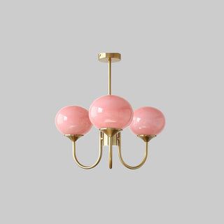 Lustra Lustre Globe en Verre Rose Doré