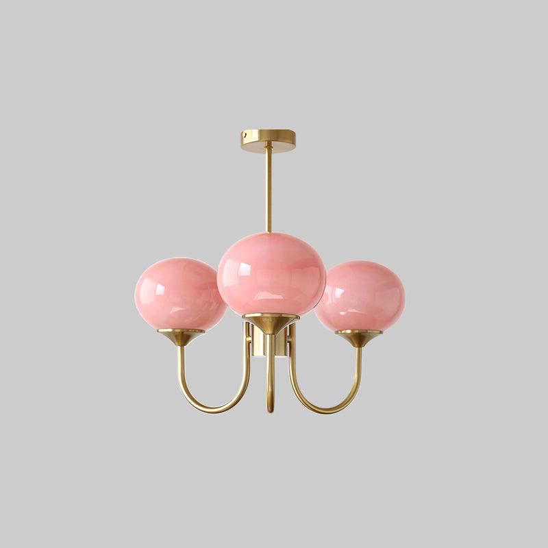 Breniona Lustre Globe en Verre Rose Doré