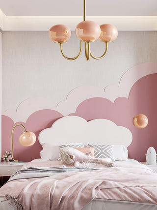 Lustra Lustre Globe en Verre Rose Doré