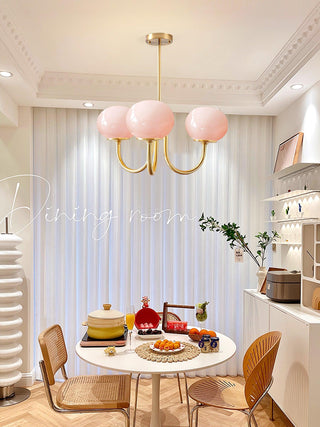 Lustra Lustre Globe en Verre Rose Doré