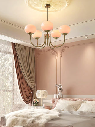Lustra Lustre Globe en Verre Rose Doré