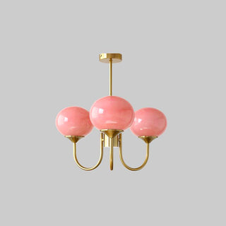 Lustra Lustre Globe en Verre Rose Doré