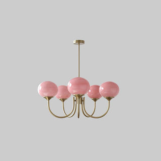 Lustra Lustre Globe en Verre Rose Doré