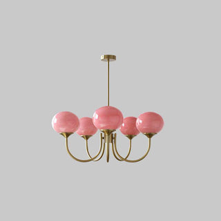 Lustra Lustre Globe en Verre Rose Doré