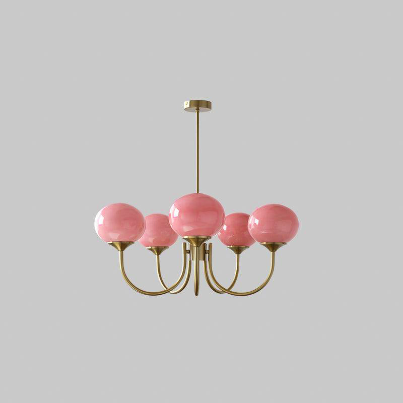 Breniona Lustre Globe en Verre Rose Doré