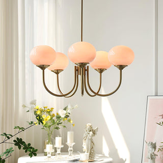 Lustra Lustre Globe en Verre Rose Doré