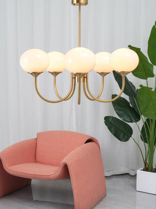 Lustra Lustre Globe en Verre Rose Doré