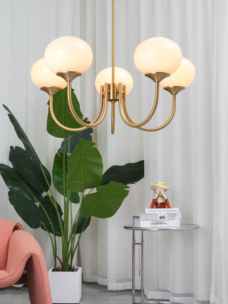 Lustra Lustre Globe en Verre Rose Doré