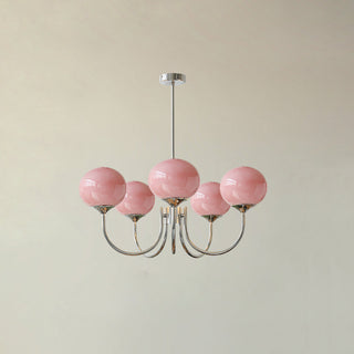 Lustra Lustre Globe en Verre Rose Doré
