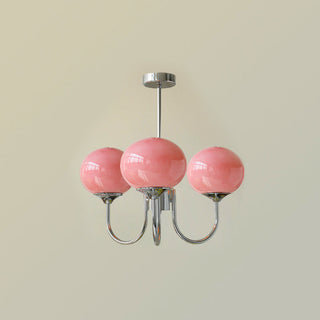 Lustra Lustre Globe en Verre Rose Doré