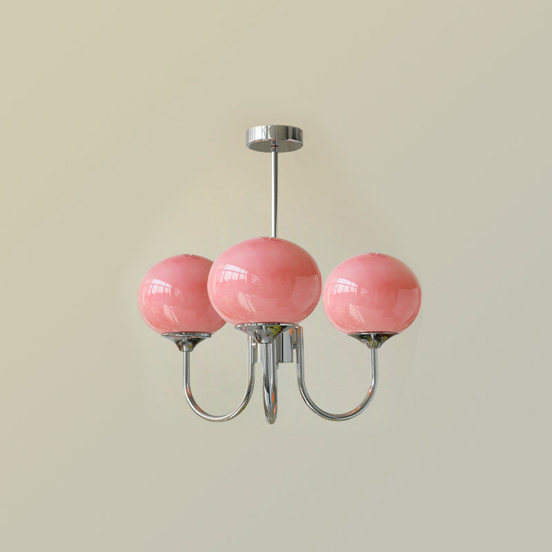Breniona Lustre Globe en Verre Rose Doré