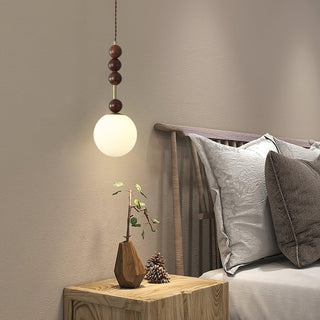 Norn Suspension Verre Perles en Bois