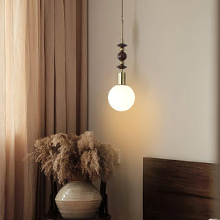 Norn Suspension Verre Perles en Bois