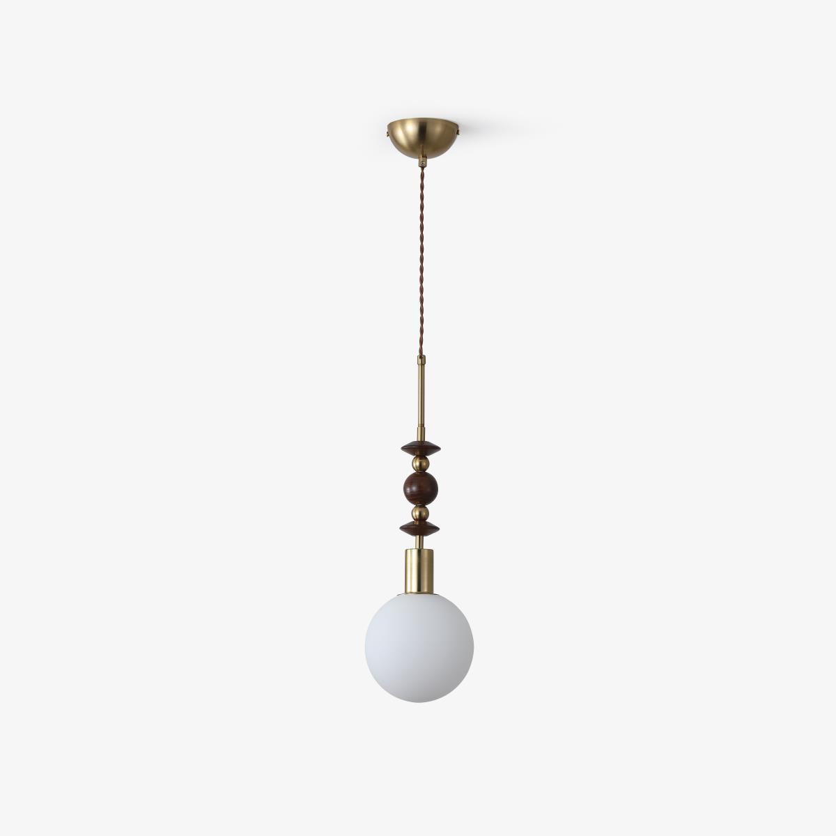 Norn Suspension Verre Perles en Bois