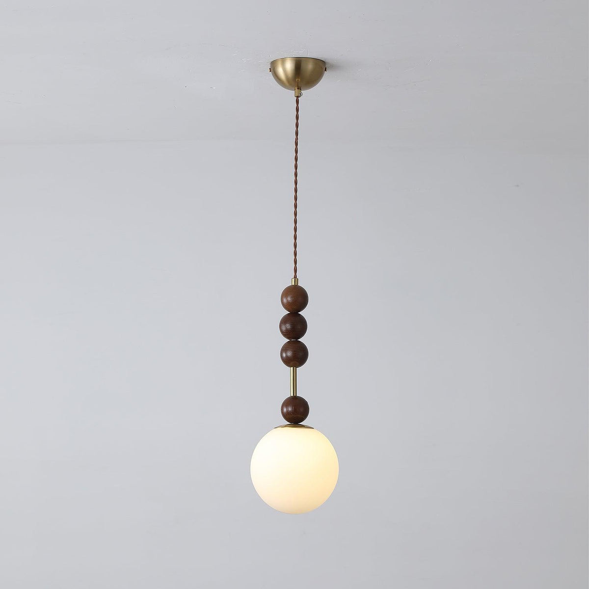 Norn Suspension Verre Perles en Bois