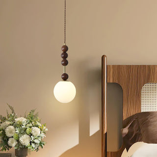 Norn Suspension Verre Perles en Bois