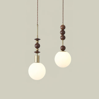 Norn Suspension Verre Perles en Bois