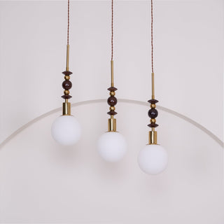 Norn Suspension Verre Perles en Bois