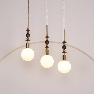 Norn Suspension Verre Perles en Bois