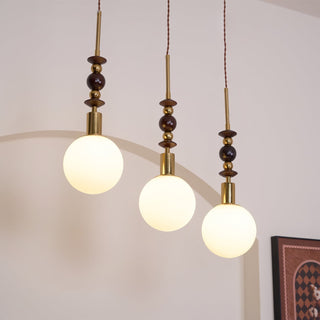 Norn Suspension Verre Perles en Bois