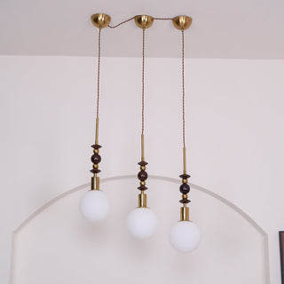 Norn Suspension Verre Perles en Bois