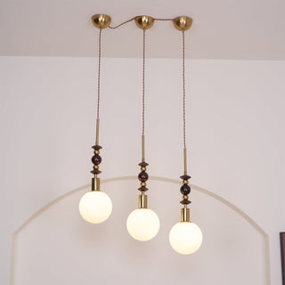 Norn Suspension Verre Perles en Bois