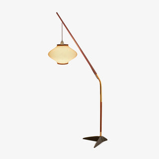 Ervenil Lampadaire en Bois d'Érable Et Verre Moderne du Milieu du Siècle