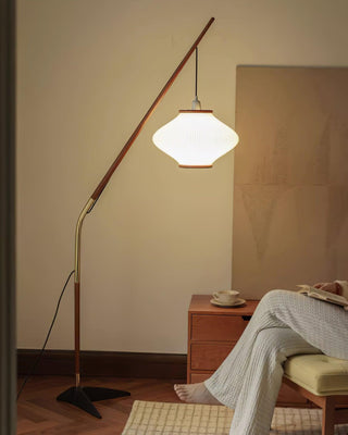 Ervenil Lampadaire en Bois d'Érable Et Verre Moderne du Milieu du Siècle