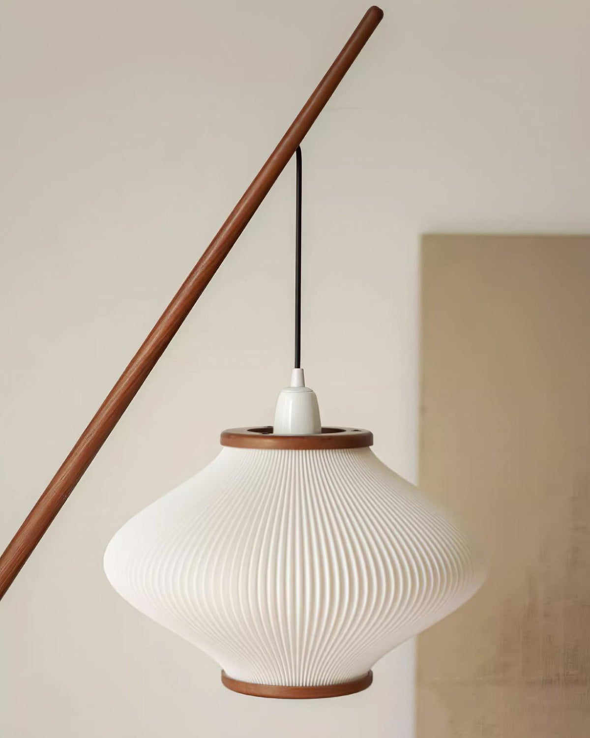 Ervenil Lampadaire en Bois d'Érable Et Verre Moderne du Milieu du Siècle