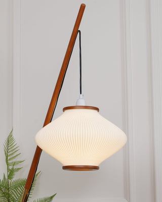 Ervenil Lampadaire en Bois d'Érable Et Verre Moderne du Milieu du Siècle