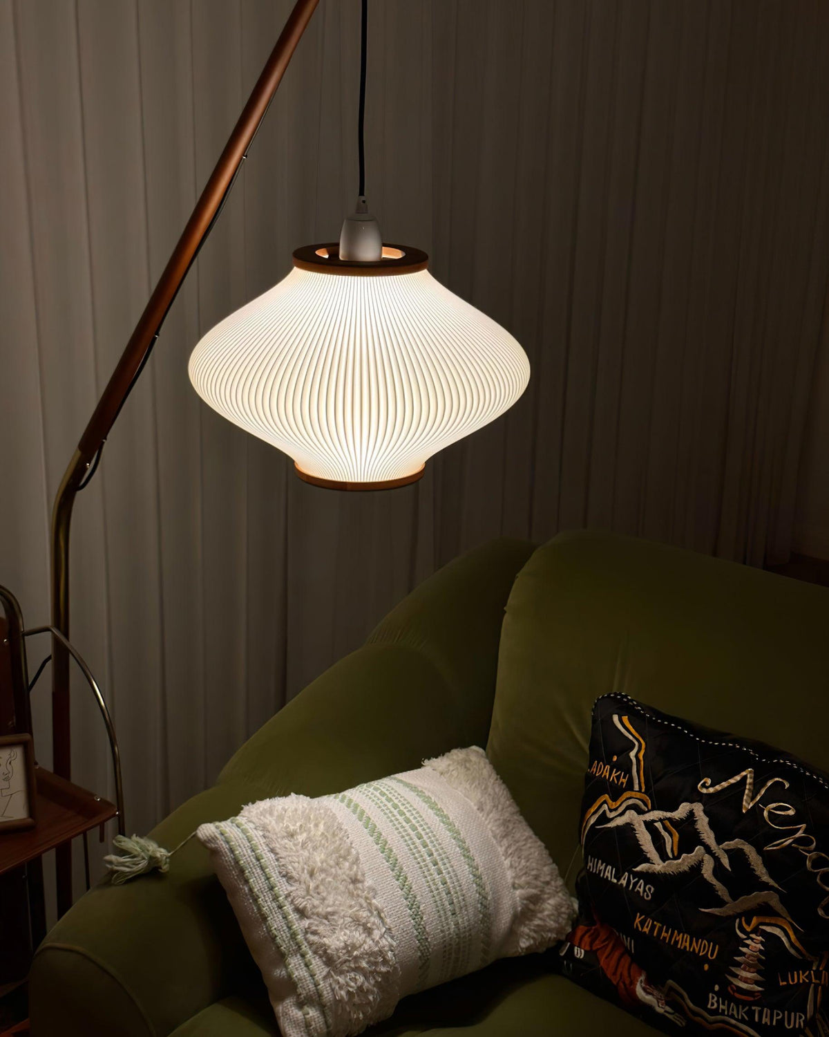 Ervenil Lampadaire en Bois d'Érable Et Verre Moderne du Milieu du Siècle
