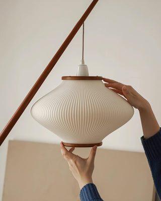 Ervenil Lampadaire en Bois d'Érable Et Verre Moderne du Milieu du Siècle