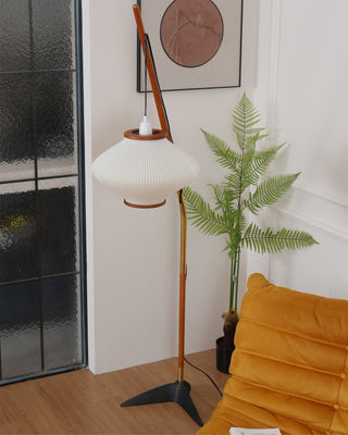 Ervenil Lampadaire en Bois d'Érable Et Verre Moderne du Milieu du Siècle