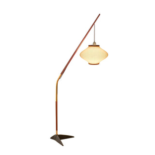Ervenil Lampadaire en Bois d'Érable Et Verre Moderne du Milieu du Siècle
