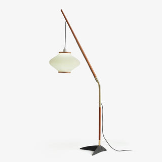 Ervenil Lampadaire en Bois d'Érable Et Verre Moderne du Milieu du Siècle
