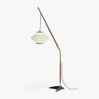 Ervenil Lampadaire en Bois d'Érable Et Verre Moderne du Milieu du Siècle
