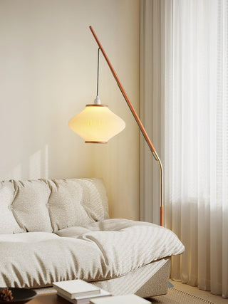 Ervenil Lampadaire en Bois d'Érable Et Verre Moderne du Milieu du Siècle
