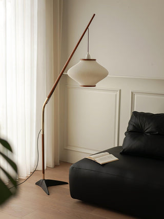 Ervenil Lampadaire en Bois d'Érable Et Verre Moderne du Milieu du Siècle