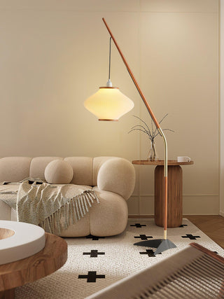 Ervenil Lampadaire en Bois d'Érable Et Verre Moderne du Milieu du Siècle