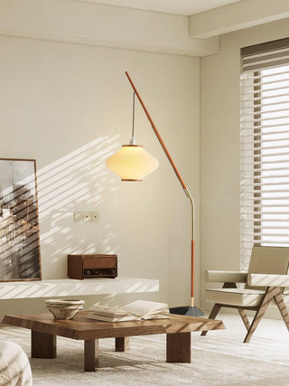 Ervenil Lampadaire en Bois d'Érable Et Verre Moderne du Milieu du Siècle