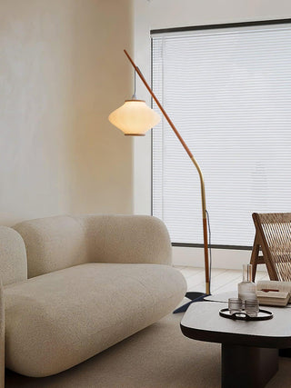 Ervenil Lampadaire en Bois d'Érable Et Verre Moderne du Milieu du Siècle