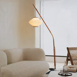 Ervenil Lampadaire en Bois d'Érable Et Verre Moderne du Milieu du Siècle