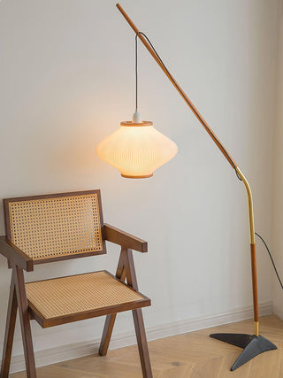 Ervenil Lampadaire en Bois d'Érable Et Verre Moderne du Milieu du Siècle