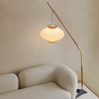 Ervenil Lampadaire en Bois d'Érable Et Verre Moderne du Milieu du Siècle