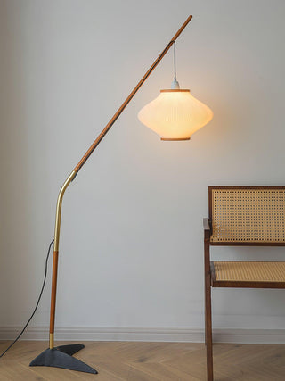 Ervenil Lampadaire en Bois d'Érable Et Verre Moderne du Milieu du Siècle