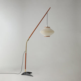 Ervenil Lampadaire en Bois d'Érable Et Verre Moderne du Milieu du Siècle
